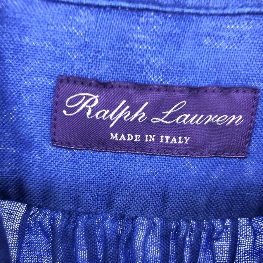 RALPH LAUREN / blake/リネンBDシャツ/長袖シャツ/L/リネン/BLU 古着 ラルフローレン Ralph Lauren BLAKE 長袖 リネンシャツ
