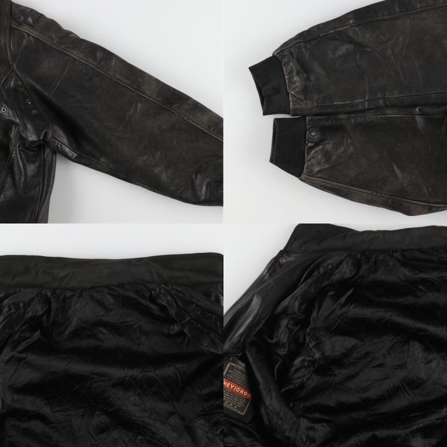 追跡付★古着 90年代 CHEVIGNON レザーブルゾンタイプ メンズXL相当 ヴィンテージ /eaa487123