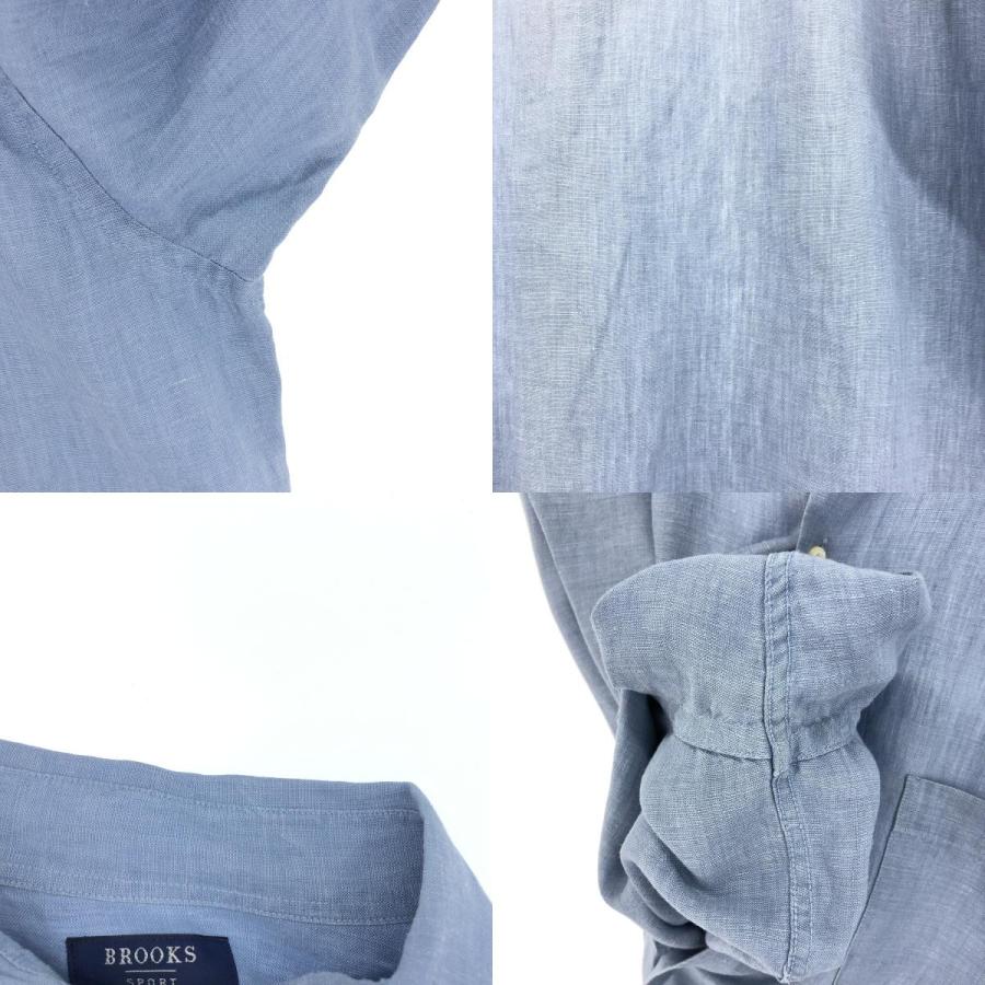 【希少☆リネン素材】ブルックスブラザーズ 長袖リネンシャツ 白 XL リネン バンドカラー スポーツシャツ | Brooks Brothers Japan