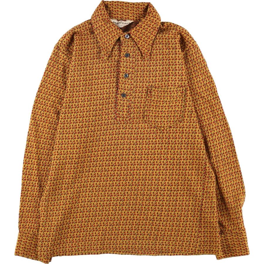 古着 70年代 PURITAN 総柄 ポロニットセーター USA製 メンズM相当 