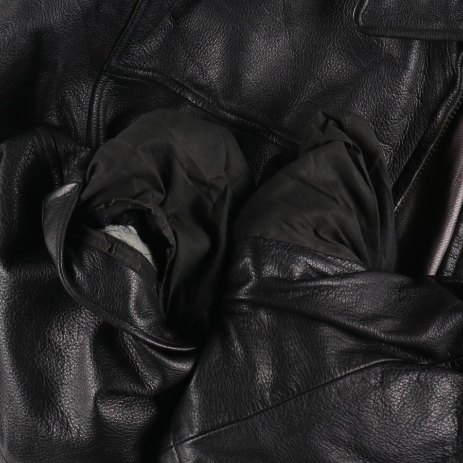 PERRY ELLIS PORTFOLIO 黒 レザージャケット 古着 ペリーエリス PERRY ELLIS PORTFOLIO レザーブルゾンタイプ