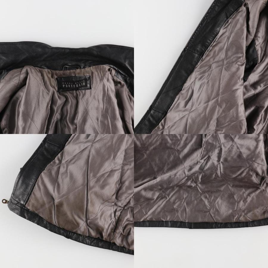 古着 ペリーエリス PERRY ELLIS PORTFOLIO レザーブルゾンタイプ