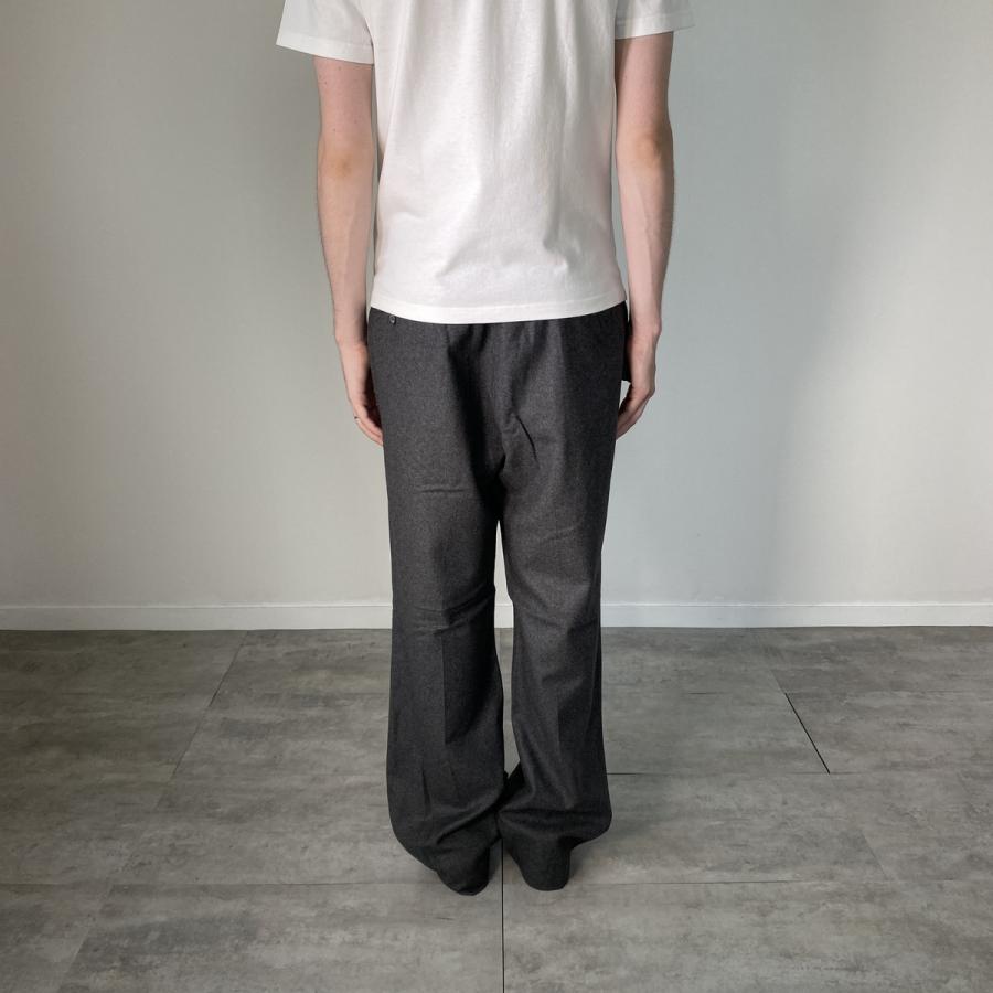 古着 90s 00s ヘリンボーン ウールスラックス グレー ワイドテーパード 古着 90s GIVENCHY 3タック ウール ギャバジン スラックス