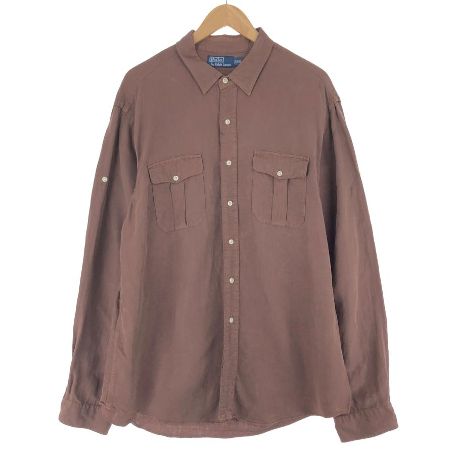 古着 ラルフローレン Ralph Lauren POLO by Ralph Lauren 長袖 リネン 
