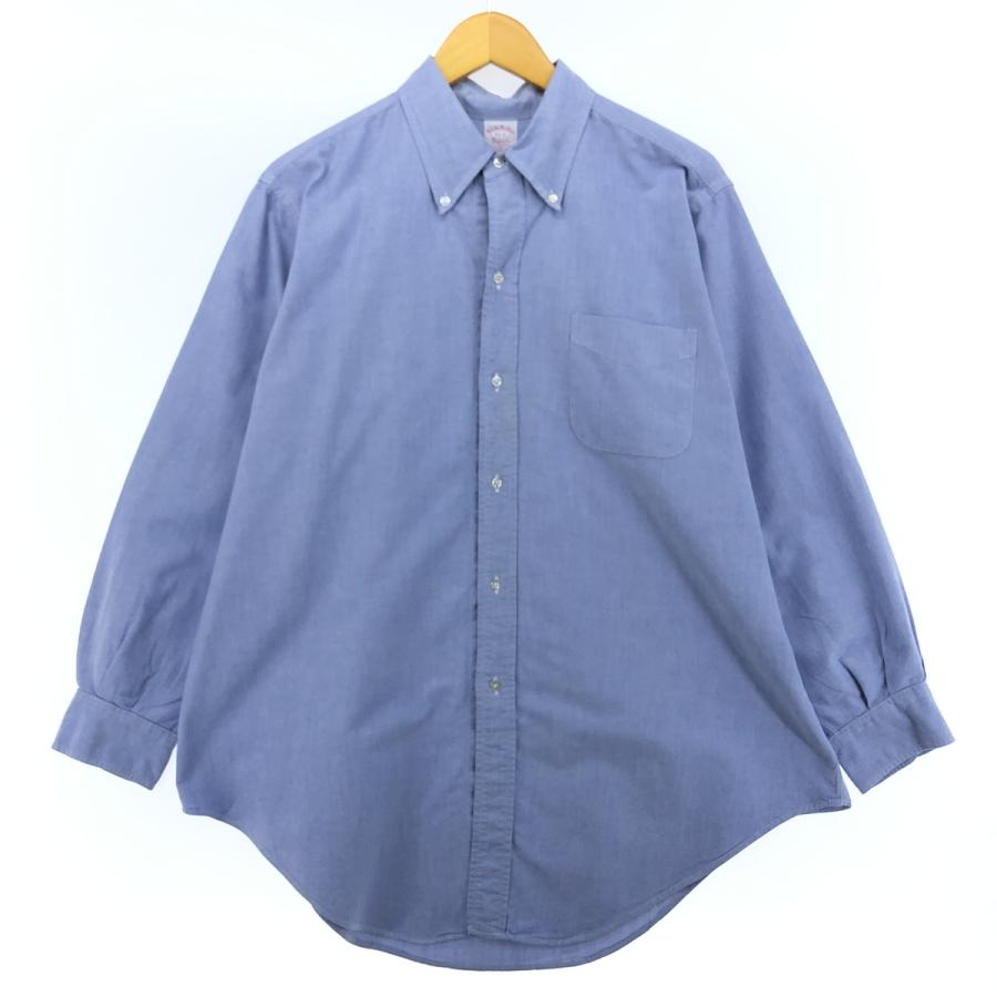 ブルックスブラザーズ　USA製　大きめ　オックスフォード　長袖シャツ　古着　青 ブルックスブラザーズ アメリカ製 水色 ライトブルー 長袖