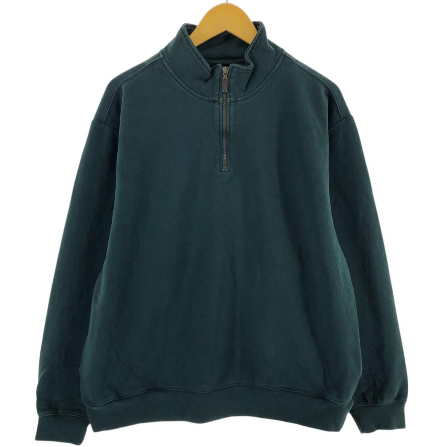 LLBean バーズアイ ポリエステル ハーフジップ スウェット M 90-00's
