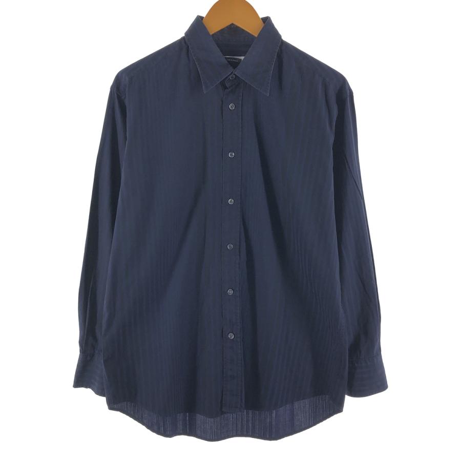 GIANNI VERSACE 長袖ドレスシャツ 青と白のストライプ　52 美品 GIANNI VERSACE 長袖ドレスシャツ 青と白のストライプ52 美品