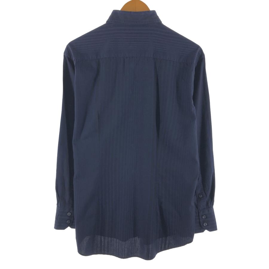 GIANNI VERSACE 長袖ドレスシャツ 青と白のストライプ52 美品