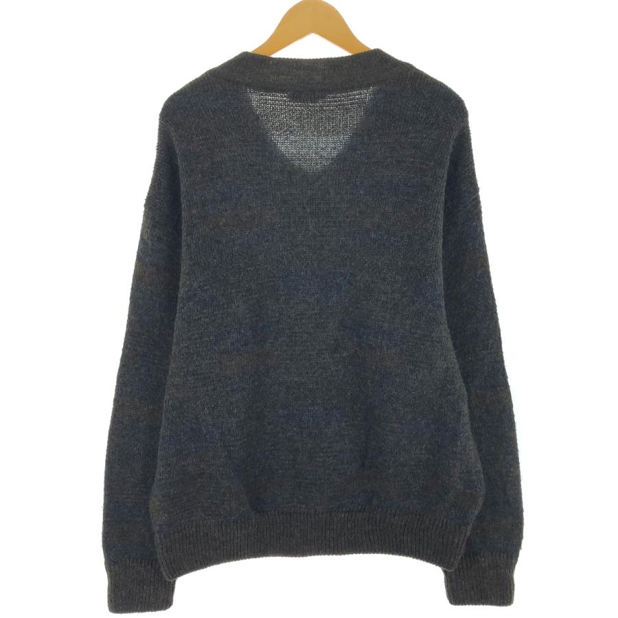 XL 1980年代 ビンテージ ブラックモヘア調 アクリルカーディガン