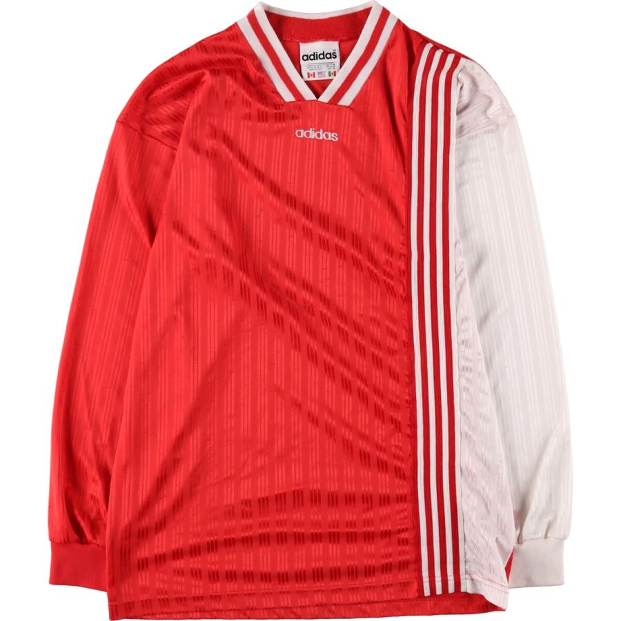 adidas（アディダス） 古着 80年代 ストライプ柄 Vネック ゲームシャツ
