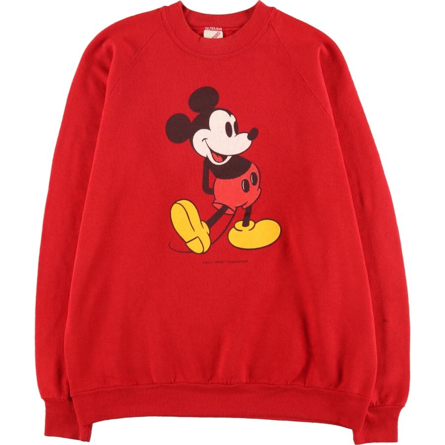 JERZEES / 90s/USA製/ミッキー・マウス/スウェット/XL/コットン/RED 古着 90年代 ジャージーズ Jerzees ミッキーマウス キャラクター