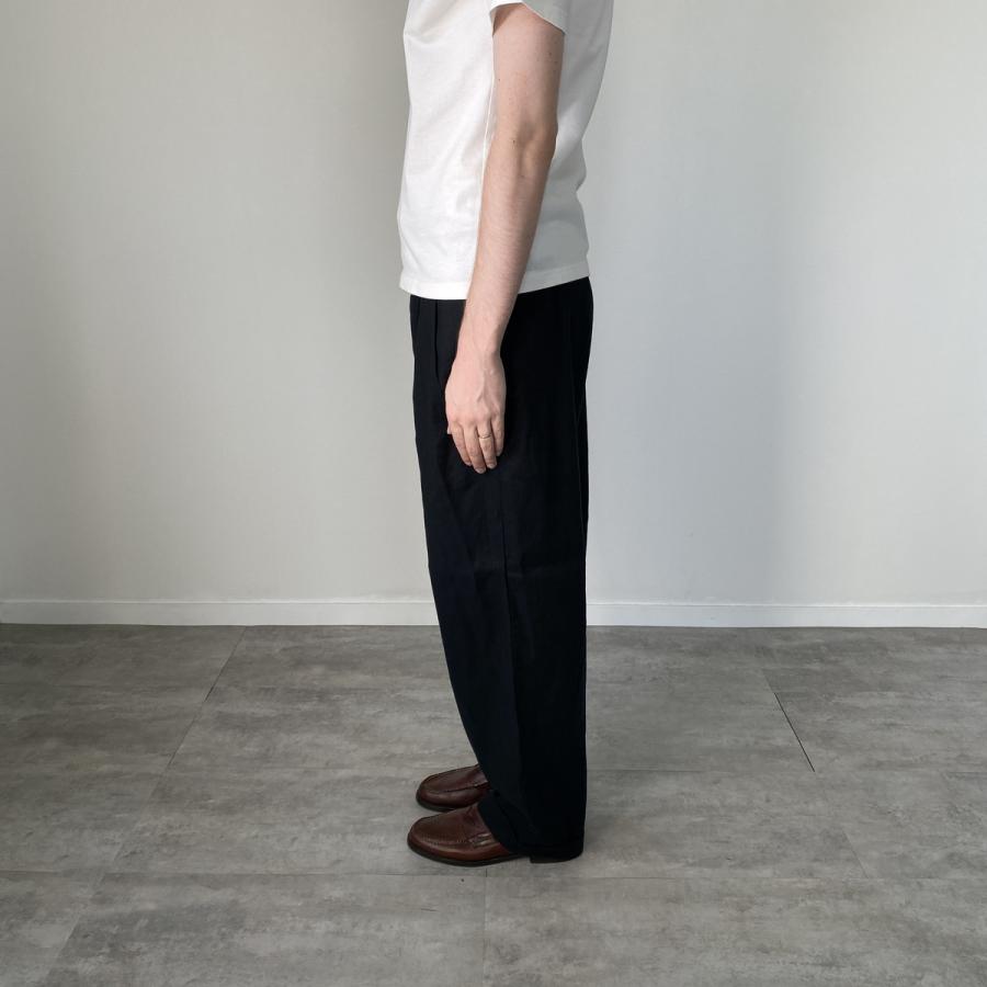 90s 00s ブラックリネン　スラックス　古着　モロッコ製　36/29 希少 90s 00s ブラックリネン スラックス 古着 モロッコ製 36/29 希少