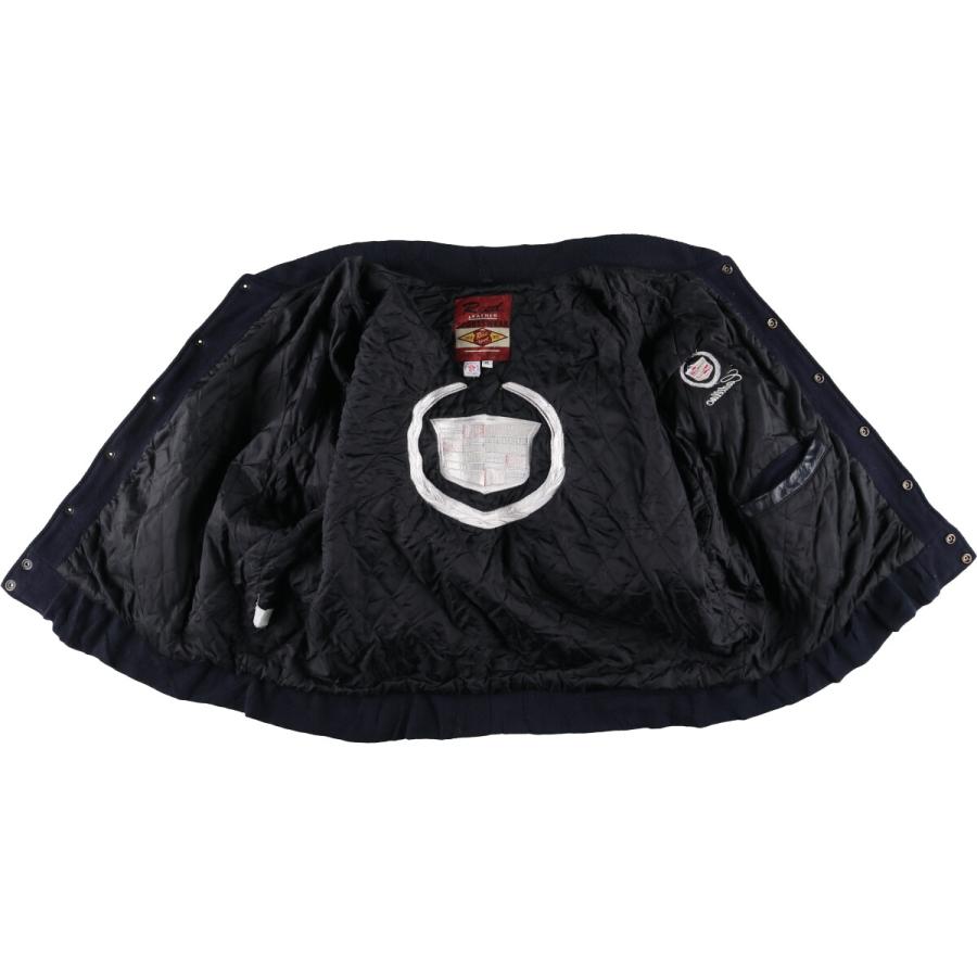 古着 90年代 REED SPORTSWEAR 袖革ウールボタンスタジャン バーシティ