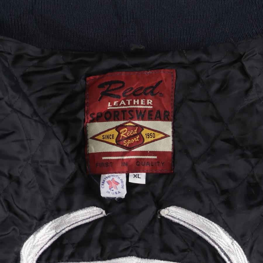 古着 90年代 REED SPORTSWEAR 袖革ウールボタンスタジャン バーシティ