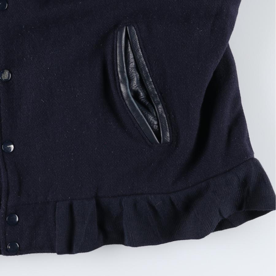 古着 90年代 REED SPORTSWEAR 袖革ウールボタンスタジャン バーシティ