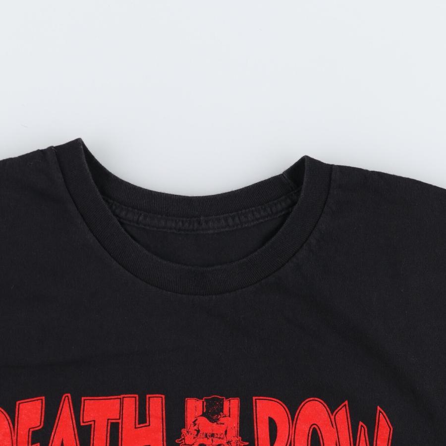 DEATH ROW RECORDS Tシャツ　黒　ヒップホップ　ラッパーTシャツ DEATH ROW Records HIP-HOP デスロウ レコードレーベル ラップT