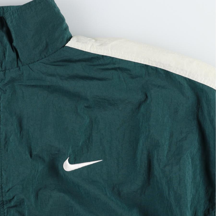 【美品】NIKE　バックロゴ　ナイロンプルオーバー　刺繍　ナイキ　両面ロゴ NIKE 古着 90年代 ナイキ バックロゴ ナイロンジャケット メンズXXL