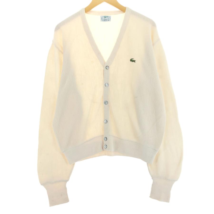 【ビンテージ】IZOD LACOSTE ニット カーディガン 古着 レトロ 70's~80's IZOD LACOSTE Acryl Knit Cardigan SkyBlue 70年代 80