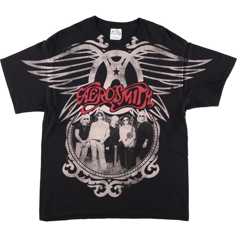 Hanes（ヘインズ） 古着 Hanes AEROSMITH エアロスミス 大判プリント 