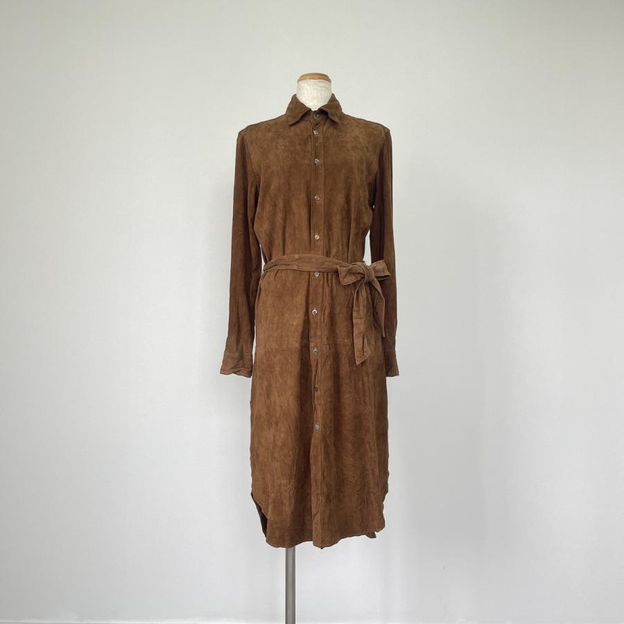 Polo Ralph Lauren スエードブラウン ワンピース サイズ4 古着 ラルフローレン Ralph Lauren POLO RALPH LAUREN スエード 長袖