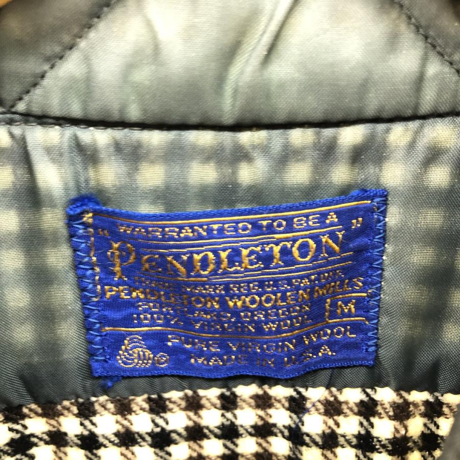 70s USA製 PENDLETON 千鳥格子 スウィングトップ PENDLETON 古着 70年代 ペンドルトン 千鳥格子柄 ワイドカラー