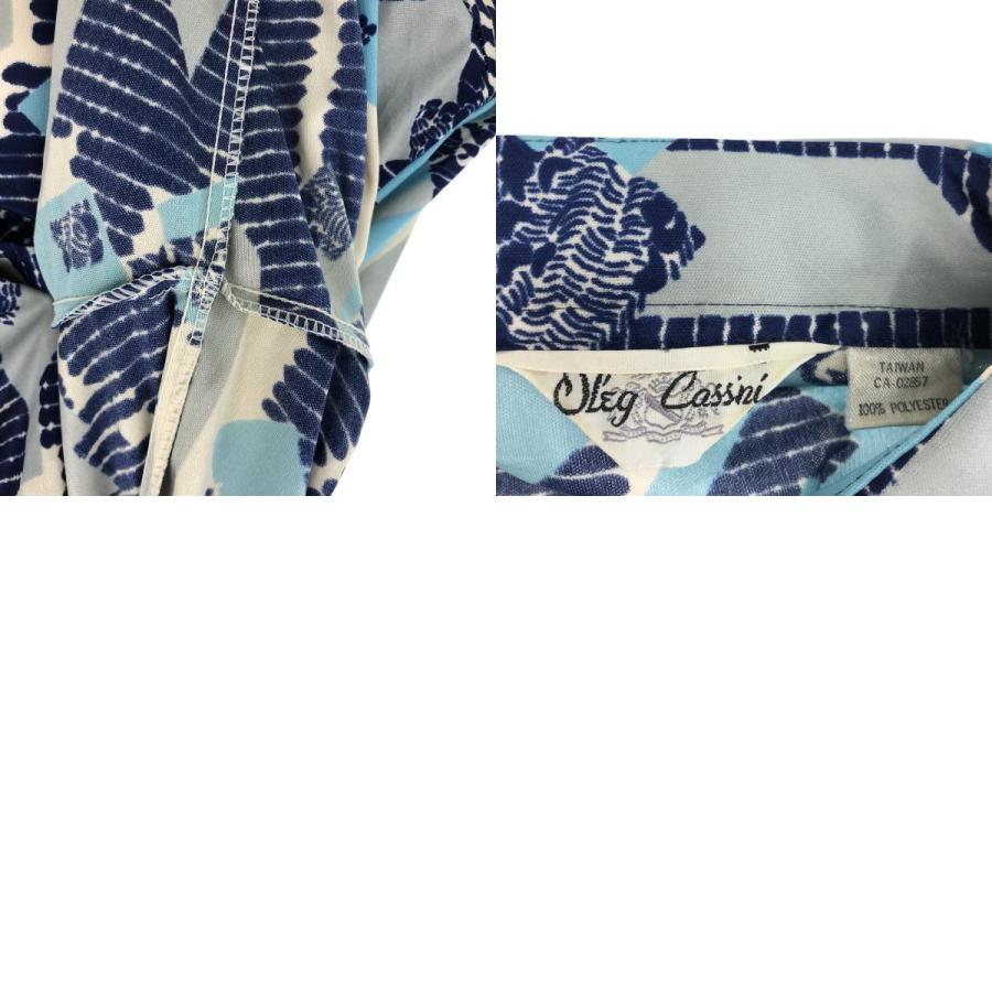 古着 70年代 Oleg Cassini 総柄 長袖 ボックスシャツ メンズL