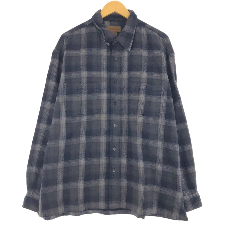 セントジョンズベイ 90s オンブレ チェック柄 厚手 長袖シャツ 古着 M 古着 セントジョンズベイ ST JOHN'S BAY オンブレチェック 長袖
