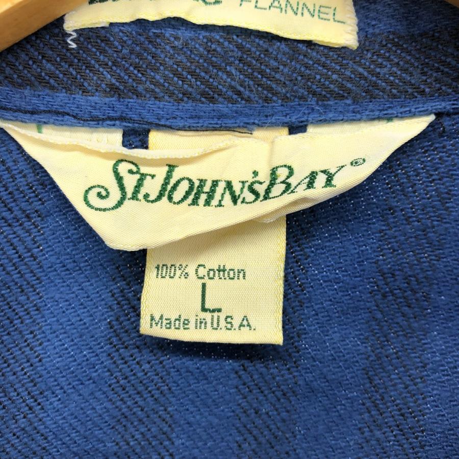 80s BIGMAC STJOHNSBAY L相当 ビッグマック usa製 80s BIG MAC × ST JOHN'S BAY L/S ネルシャツ USA製 Size