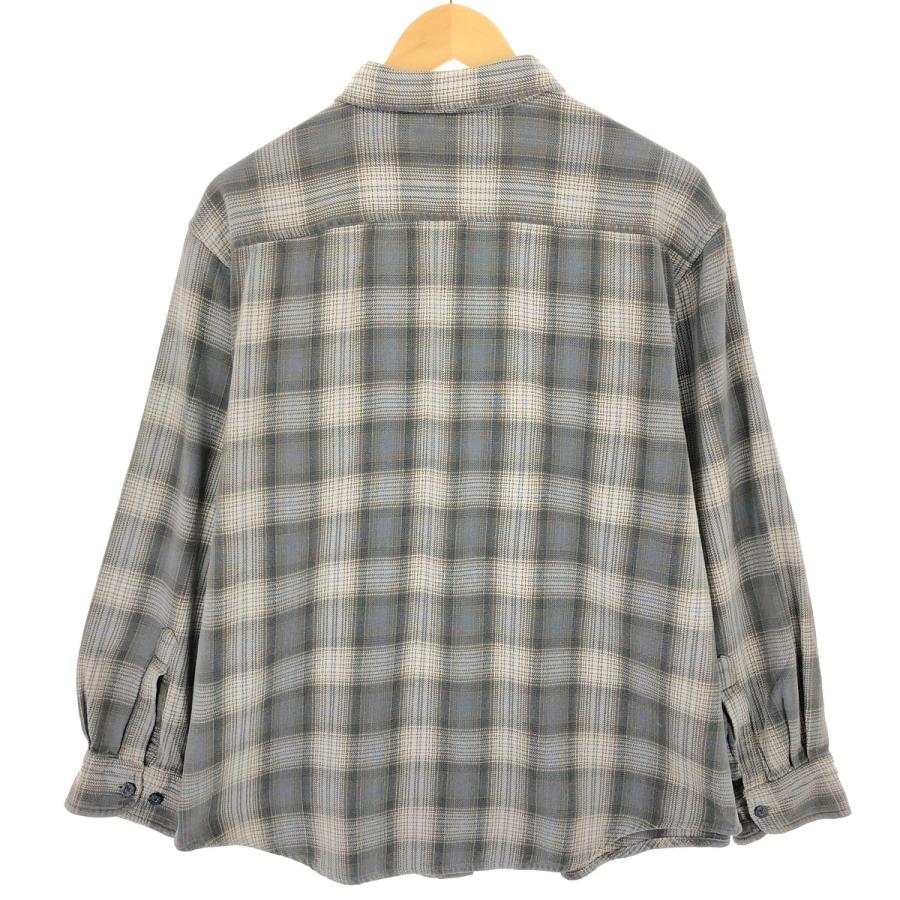 【珍】ROUTE66 00's 90's ネルシャツ オンブレチェック 白黒 古着 90~00年代 ROUTE 66 オンブレチェック 長袖 フランネルチェック