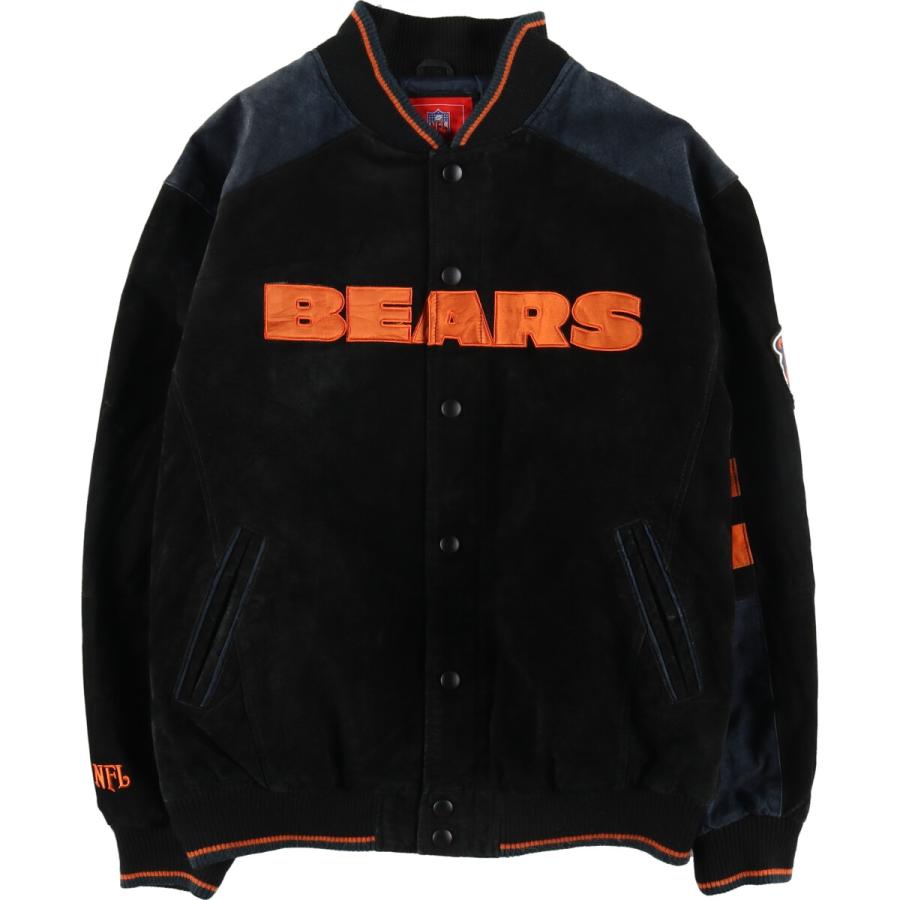 古着 NFL CHICAGO BEARS シカゴベアーズ オールレザースタジャン バー