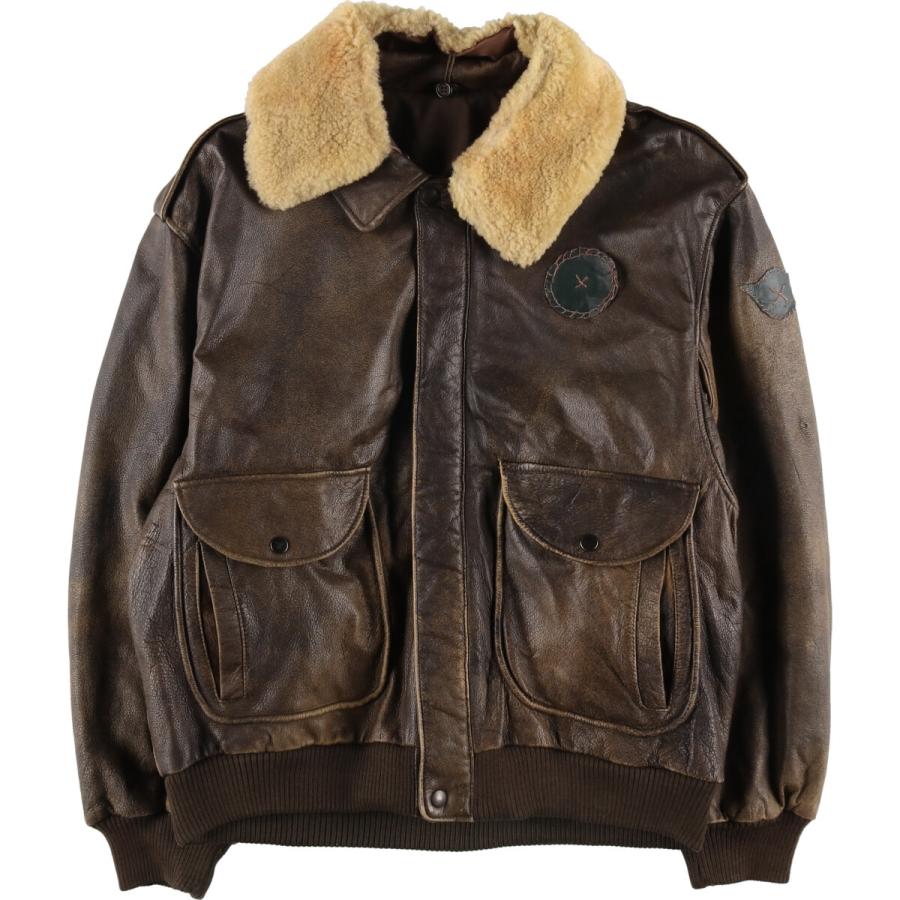 古着 90年代 G-1タイプ レザーフライトジャケット メンズL相当