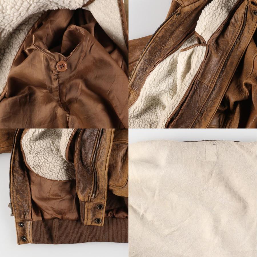 vintage A-2 レザーフライトジャケット　本革　オールレザー　短丈　L フライトジャケット 牛革レザー TYPE A-2短丈 レザージャケット