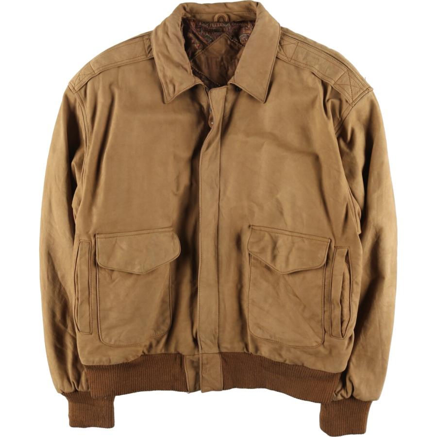 古着 GITANO A-2タイプ レザーフライトジャケット メンズL相当