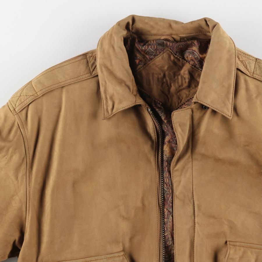 古着 GITANO A-2タイプ レザーフライトジャケット メンズL相当  