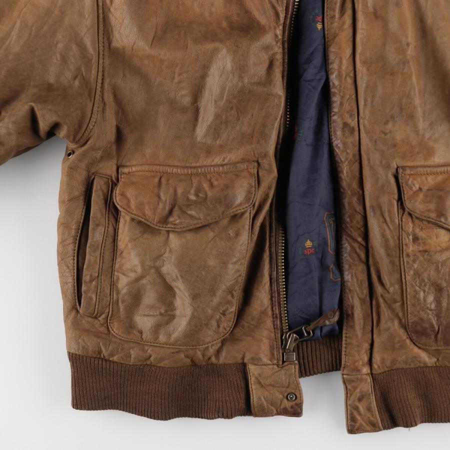 古着 Paris Sport Club A-2タイプ レザーフライトジャケット メンズM