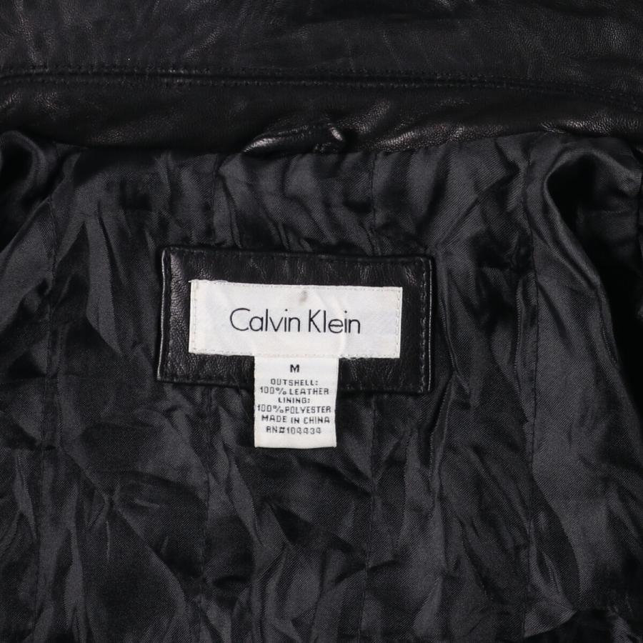 古着 00年代 カルバンクライン Calvin klein レザーブルゾンタイプ  