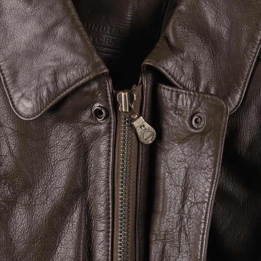 古着 ROUNDTREE&YORKE レザーフライトジャケット メンズL相当  