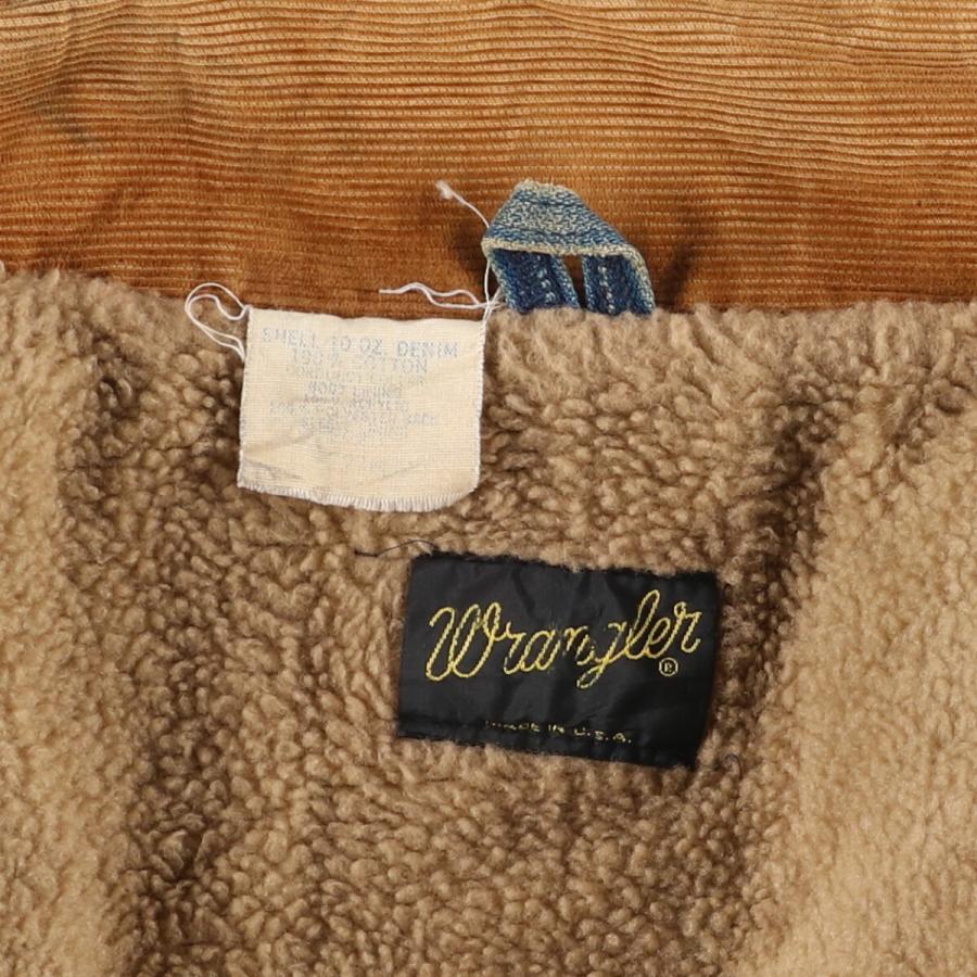 Wrangler 古着 70年代 ラングラー 黒タグ デニムボアジャケット USA製 