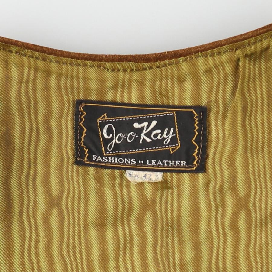 古着 70年代 JOO KAY フリンジ付き スエードレザーベスト メンズM相当 ヴィンテージ /eaa496763 古着 70年代 JOO KAY フリンジ付き スエードレザーベスト メンズ