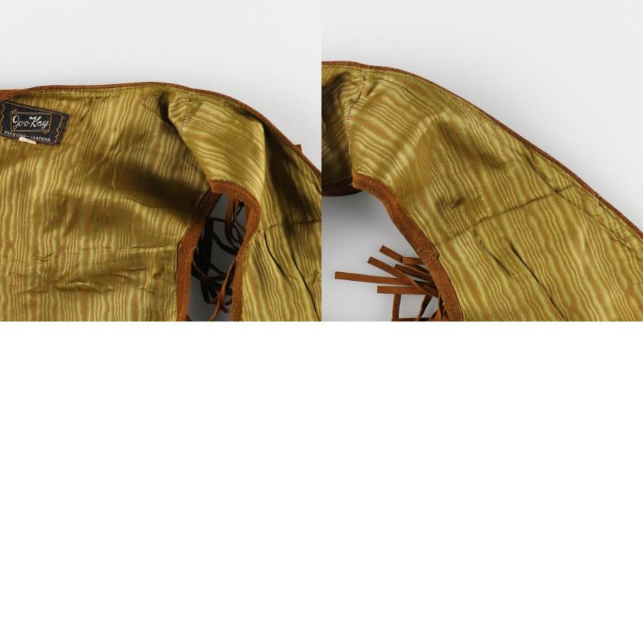 古着 70年代 JOO KAY フリンジ付き スエードレザーベスト メンズM相当 ヴィンテージ /eaa496763 古着 70年代 JOO KAY フリンジ付き スエードレザーベスト メンズ