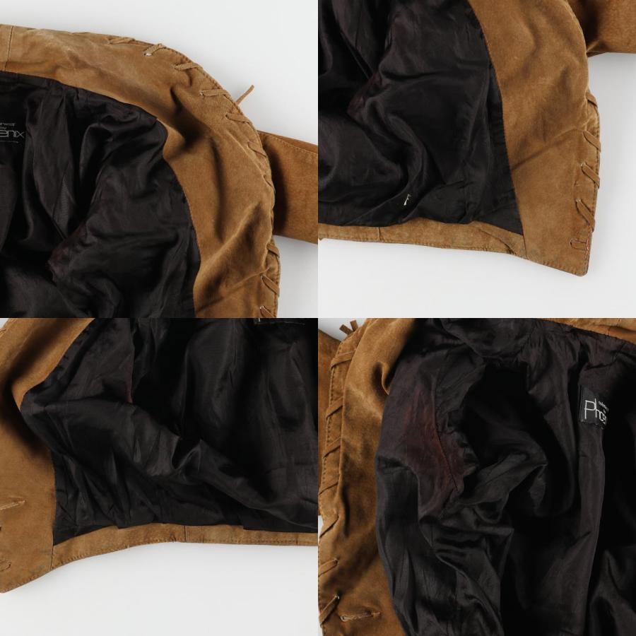 古着 Phoenix フリンジ付き スエードレザージャケット レディースM相当  