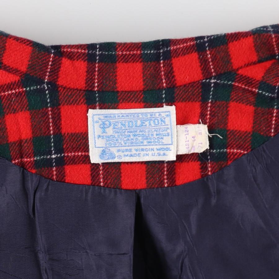 PENDLETON - 古着 70年代 ペンドルトン PENDLETON タータンチェック ウール テーラードジャケット USA製 レディースXL相当 ヴィンテージ /eaa497059 PENDLETON 古着 70年代 ペンドルトン タータンチェック ウール