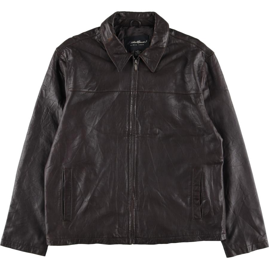 Eddie Bauer（エディーバウアー） 古着 レザーブルゾンタイプ メンズL