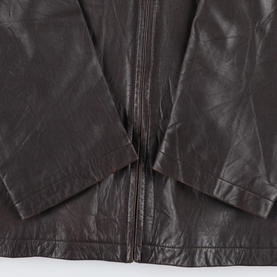 Eddie Bauer 古着 エディーバウアー レザーブルゾンタイプ メンズL相当  