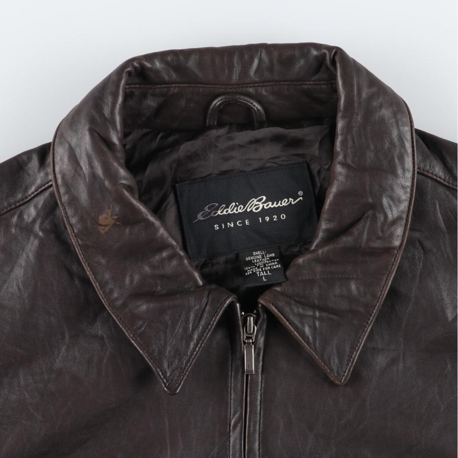 Eddie Bauer（エディーバウアー） 古着 レザーブルゾンタイプ メンズL