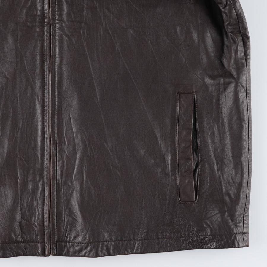 Eddie Bauer 古着 エディーバウアー レザーブルゾンタイプ メンズL相当  