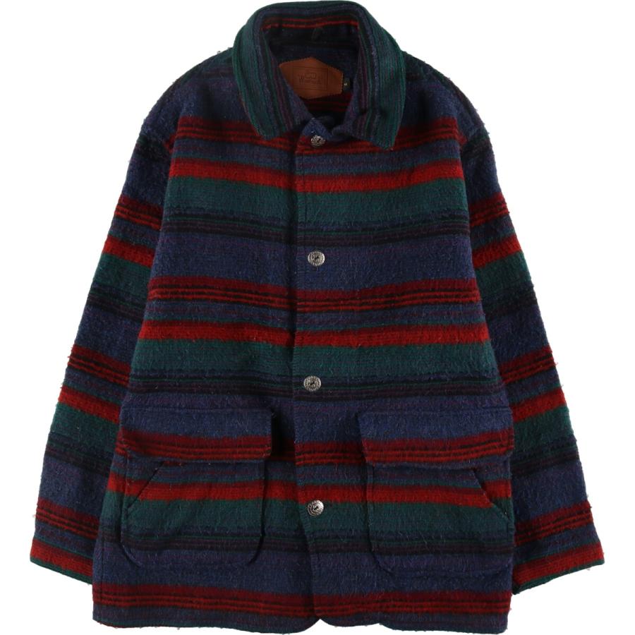 エルエルビーン USA製 ウールジャケット カバーオール ボーダー柄 美品