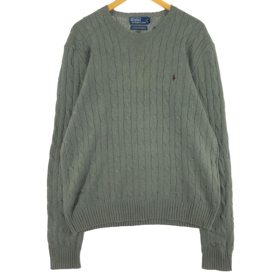 古着 ラルフローレン Ralph Lauren POLO by ケーブル編み シルクニット