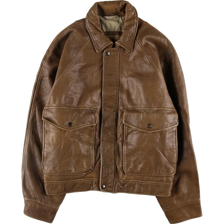 古着 J.O.E. A-2タイプ レザーフライトジャケット メンズM相当  