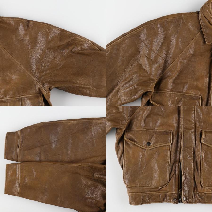 古着 J.O.E. A-2タイプ レザーフライトジャケット メンズM相当  